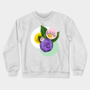 blueberry on the round Crewneck Sweatshirt